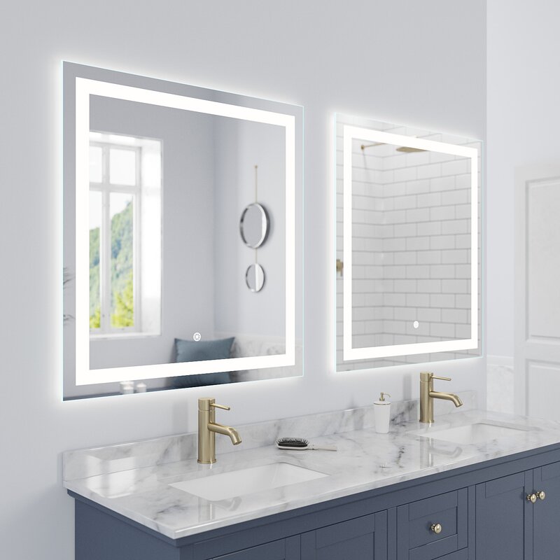 Brayden Studio Brakebill Led Frameless Lighted Bathroom Mirror Wayfair